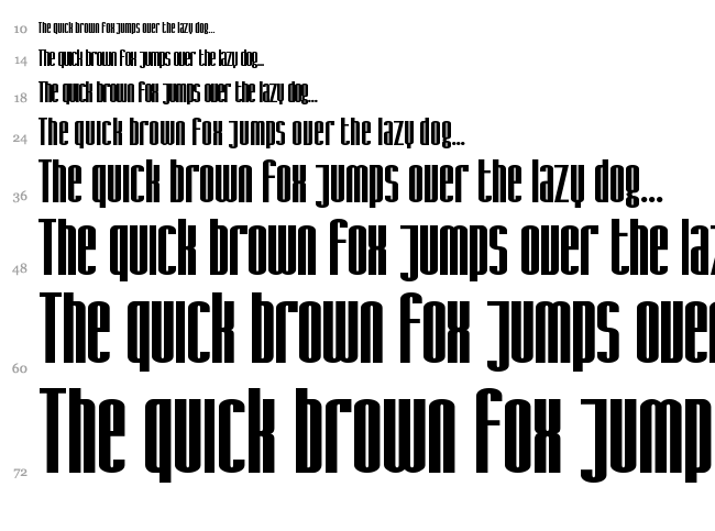 SF Iron Gothic font waterfall